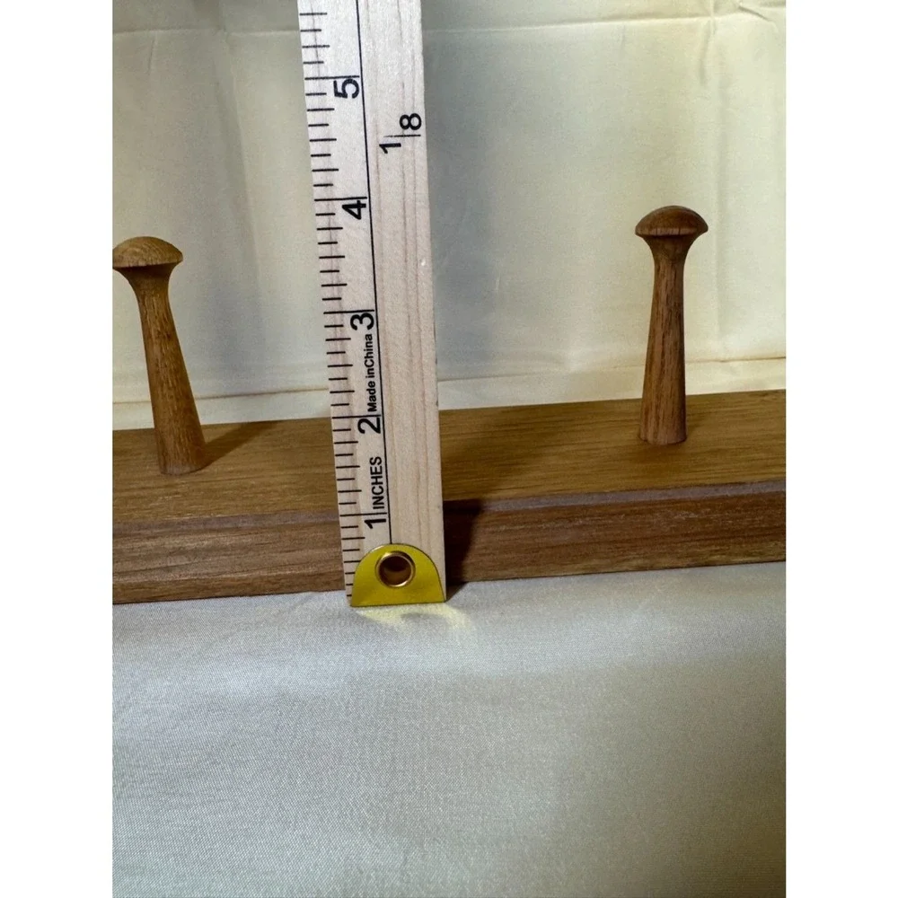 VTG Wooden 3 Peg Wall Mount Coat Hat Rack Floral Country Farmhouse Cottage 26